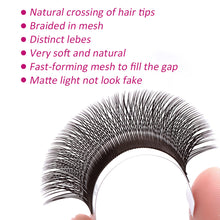 Load image into Gallery viewer, Fadvan YY Shape Brown Eyelashes Extensions Two Tip Lashes 0.07 C/D Curl